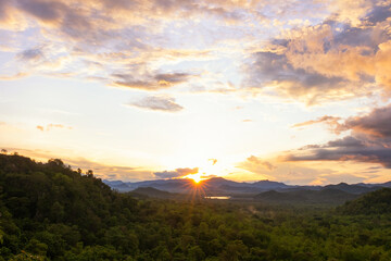Wall Mural - sunset landscape.