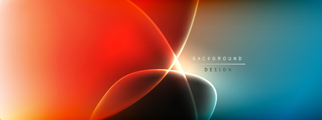 Aufkleber - Vector abstract background - liquid bubble shapes on fluid gradient with shadows and light effects. Shiny design template for text