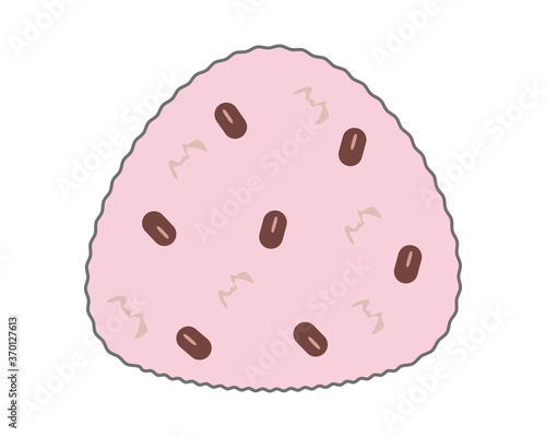 三角に握ったおにぎりのベクターイラスト 赤飯のおにぎり Stock Vector Adobe Stock
