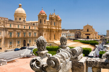 Wall Mural - Noto. Siracusa. Sicilia. Veduta della Cattedrake Barocca di San Nicolò dalla terrazza di San Carlo al Corso.