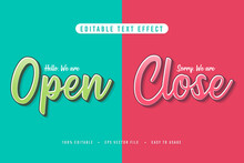 Decorative Open And Close Sign Font And Alphabet Vector