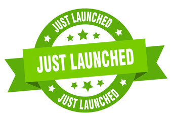 Wall Mural - just launched round ribbon isolated label. just launched sign