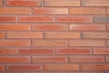 Red Brick Wall. Fragment Of A New Modern Building Wall.