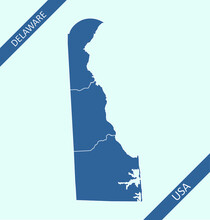 County Map Of Delaware USA