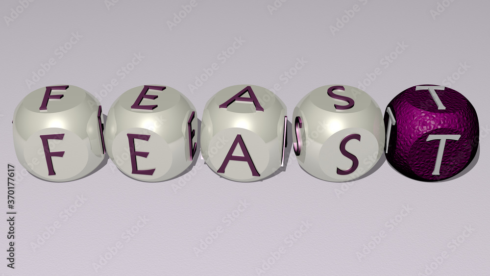 Feast Letters crosswords of feast arranged by cubic letters on a mirror floor ...