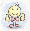 Manikin_smiling_thumbs up_colored pencil_drawn