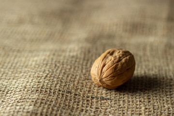 Wall Mural - walnuts on jute fabric