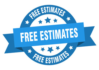 Wall Mural - free estimates round ribbon isolated label. free estimates sign