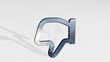 © Ali - DISLIKE made by 3D illustration of a shiny metallic sculpture casting shadow on light background. bad and woman