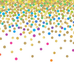 Wall Mural - Falling Confetti Background - Colorful confetti falling on solid white background