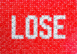 LOSE spelled with dice