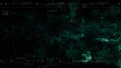 Aufkleber - Futuristic holographic data sequence simulation of artificial neural networks intelligence analysis head up display background