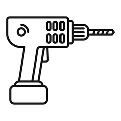 Sticker - Electric drill icon. Outline electric drill vector icon for web design isolated on white background