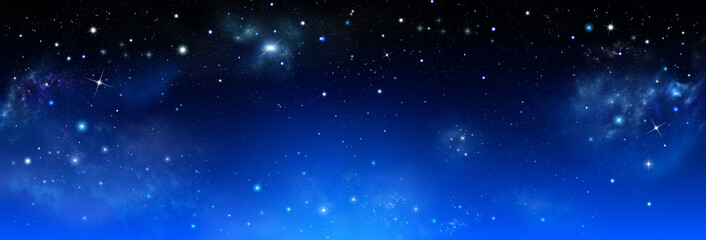 Wall Mural - background of the night sky with stars - banner deep space.