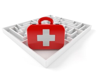 Canvas Print - First aid kit inside maze