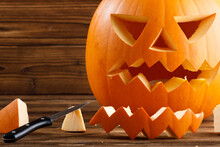 Carving Halloween Pumpkin