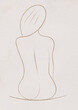 Woman lines Minimalism , back draw girl