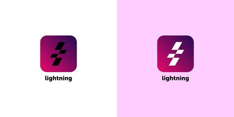 Wall Mural - Lightning cube and S letter logo. lightning logotype