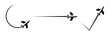 © Bohdan - Vector illustration of an airplane flying in a circle and a straight line and up. Travel the World Plane icons.
