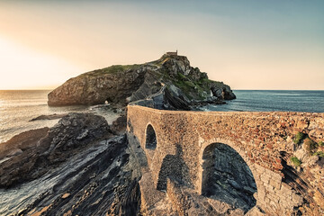 Wall Mural - Panorama of San juan de Gaztelugatxe in Basque Country