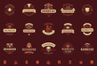 © provectors - Grill and barbecue logos set vector illustration steak house or restaurant menu badges with bbq food silhouettes