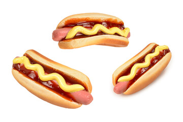 Wall Mural - Hot dog isolated on white background. Copy space.