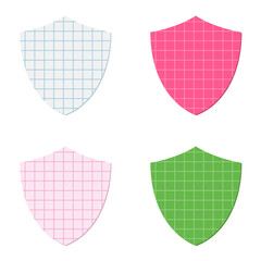 Wall Mural - Shield shapes cut out of squared graph paper