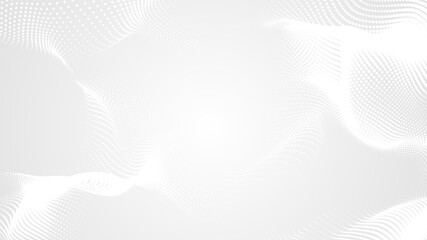 Wall Mural - dot white gray wave light technology texture background. abstract big data digital concept. 3d rende