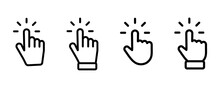 Set Of Hand Pointer Symbol In Trendy Flat Style. Computer Mouse Click Cursor. Click Cursor Collection. Clicking Finger. Hand Pointer Icon. Cursor
