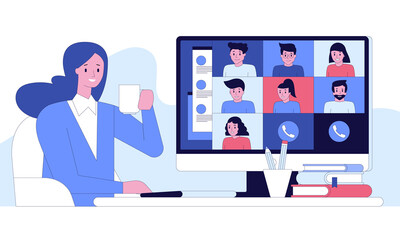 Video conference Remote work Technology concept