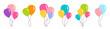 © neliakott - Bunch balloon birthday set. Colorful bunches and groups helium air balloons. Birthday party design cartoon flat collection. Holiday anniversary surprise gift round ballon. Isolated vector illustration