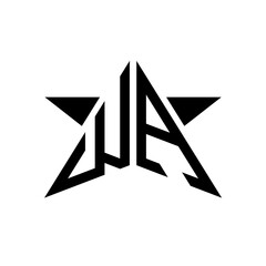 Initial Star Monogram Logo WA