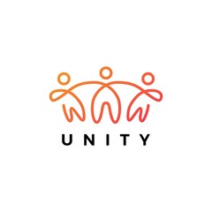 Wall Mural - people human together family unity logo vector icon illustration