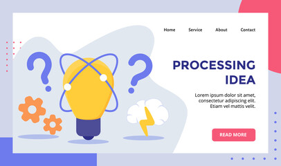 Wall Mural - processing idea bulb lamp background of gear campaign for web website home homepage landing page tem