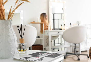 Stylish interior of modern hairdresser salon