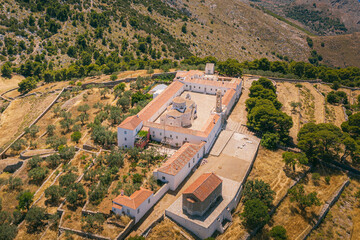 Wall Mural - Prophet Elias Monastery at Hydra Island
