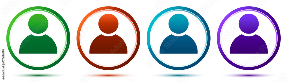 Person icon artistic frame round button set illustration Stock Vector ...