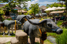 Buffalo Sculpture In The Resort At Chiang Mai, Thailand