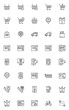 © alekseyvanin - Shopping and e-commerce line icons set, outline vector symbol collection, linear style pictogram pack. Signs, logo illustration. Set includes icons as parcel delivery service, one click buy, sale