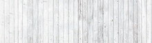 Rustic White Wood Wall Background Texture Panorama