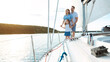© Prostock-studio - Family Embracing Standing On Yacht Relaxing On Weekend Outdoors, Panorama