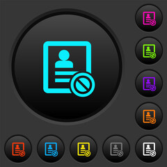 Poster - Contact disabled dark push buttons with color icons