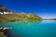 © taidundua - Alpine mountain lake landscape and view, blue beautiful and amazing lake panorama