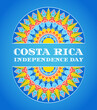 Costa Rica Independence Day, 15 September, illustration vector. Decorated background template design for festival banner, flyer, cover, card or poster.