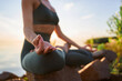© Viacheslav Yakobchuk - Young woman doing meditation yoga exercise outdoors