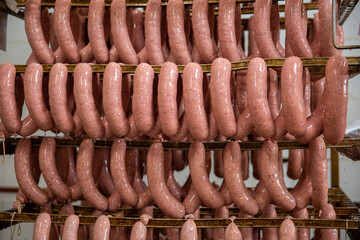 meat-packing plant sausage production sausage sausages forcemeat meat pork meat bones beef bone production butcher lard pork leg cut meat