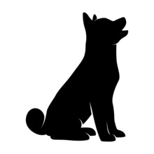 Dog Silhouette On White Background. Isolated Vector Animal Template For Logo Company, Icon, Symbol Etc
