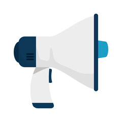 Sticker - megaphone, loudspeaker icon, on white background vector illustration design