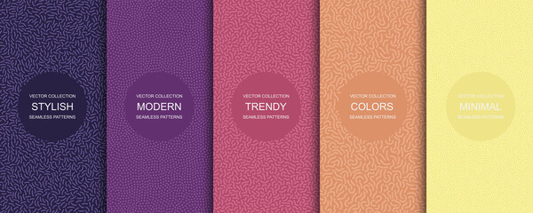 collection of trendy seamless bright vector patterns - creative textile design