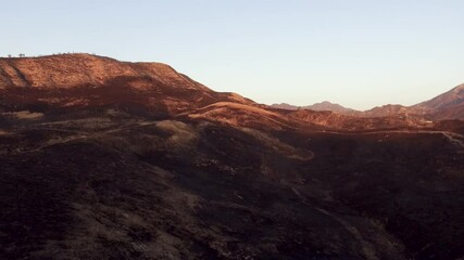 Canvas Print - Burnt mountain area caused by California wildfire. Sand Fire July, 2016
